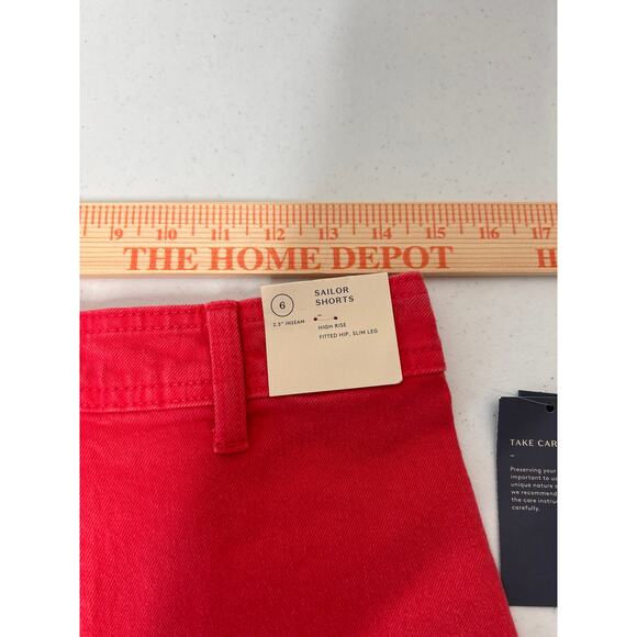 Universal Thread High-Rise Sailor Denim Shorts Sz 6 Red NWT - Picture 5 of 6